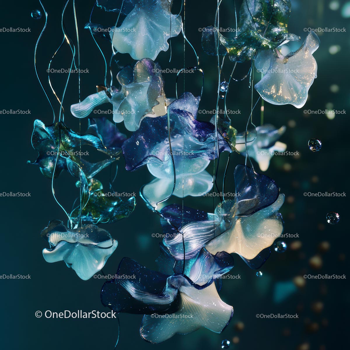 Glass Petals Art Installation with Ethereal Elegance