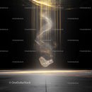 Futuristic Golden Light in Dark Abstract Space