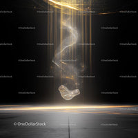 Futuristic Golden Light in Dark Abstract Space