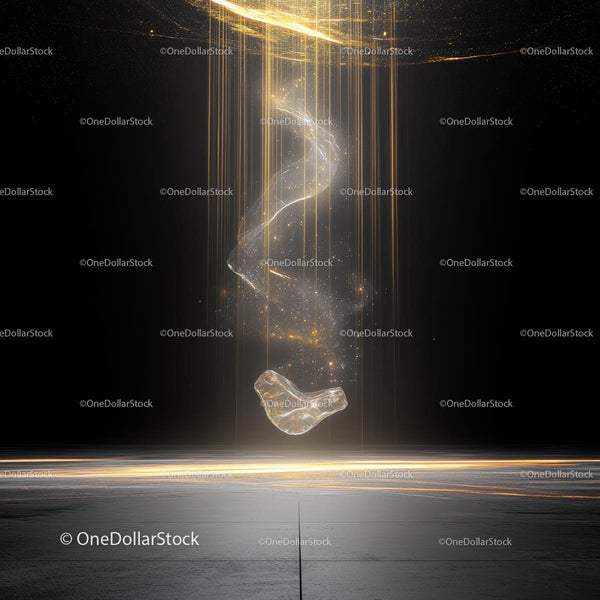 Futuristic Golden Light in Dark Abstract Space