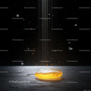 Futuristic Luminous Stone in a Cosmic Setting