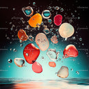 Vibrant Underwater Abstract with Colorful Glass Bubbles