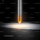 Futuristic Glowing Beam in Dark Abstract Setting