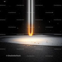 Futuristic Glowing Beam in Dark Abstract Setting