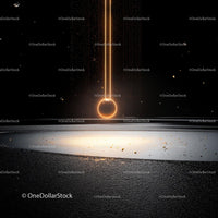 Futuristic Neon Light Sphere in Abstract Digital Art