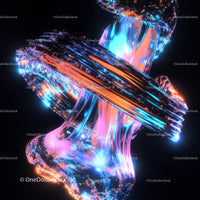 Futuristic Neon Light Sculpture with Vibrant Colors