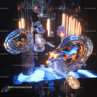 Futuristic Glowing Abstract Crystal Structures