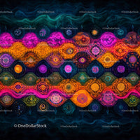 Vibrant Abstract Mandala Pattern with Psychedelic Colors