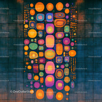Abstract Geometric Pattern with Vibrant Orange and Purple