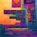 Vibrant Geometric Abstract Art with Ethnic Motifs