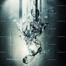 Abstract Glass Sculpture with Intricate Curves