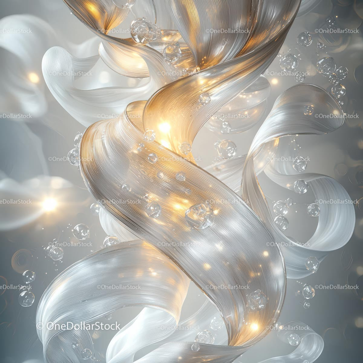Luminous Abstract Ribbons with Subtle Glow