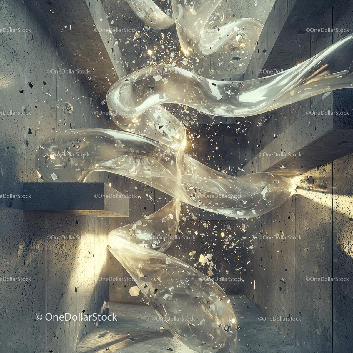 Ethereal Flow of Light and Glass in Futuristic Design