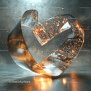Futuristic Metal Sculpture with Glowing Reflections