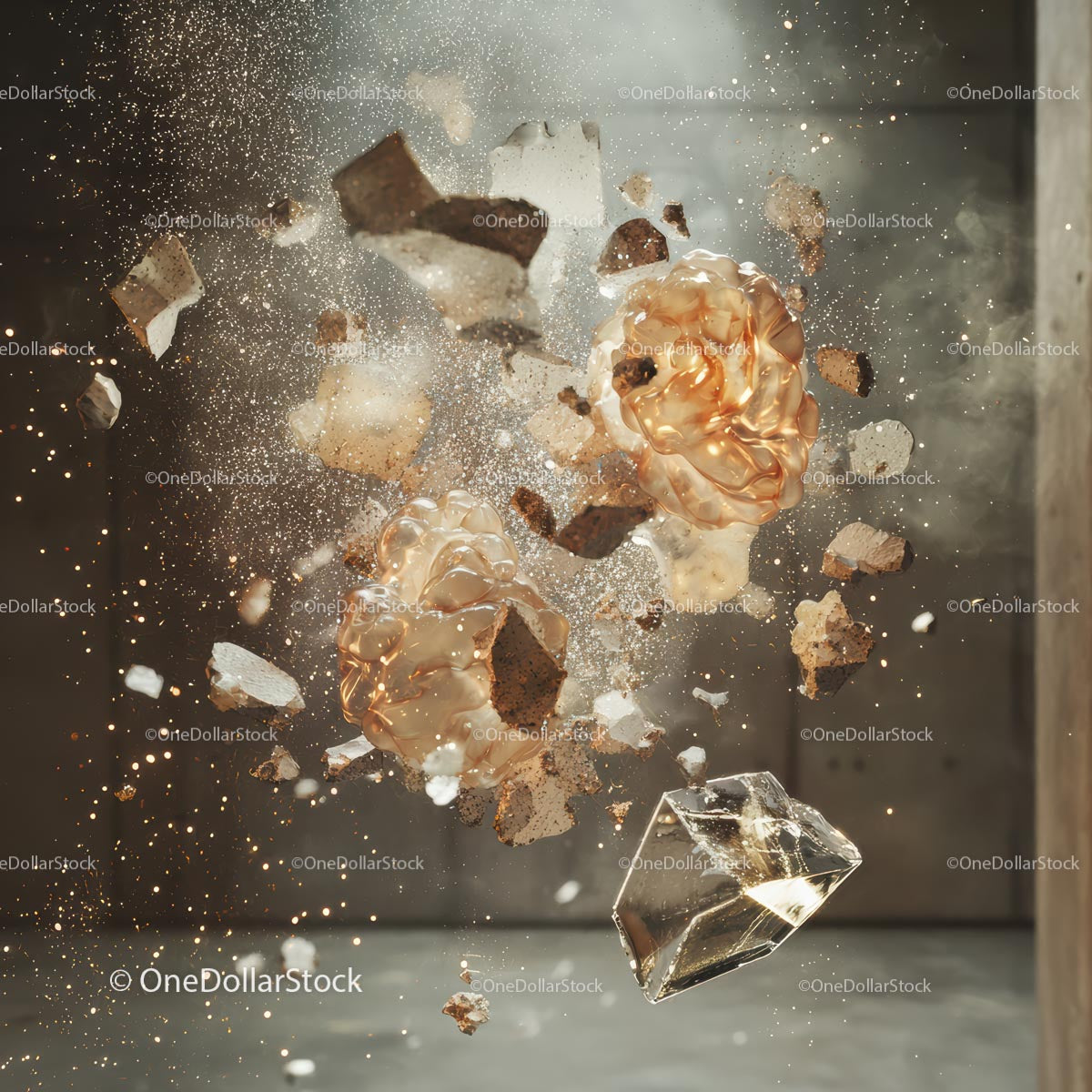 Dramatic Shattering Glass Explosion in Motion