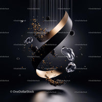 Elegant Floating Metallic Sculpture with Gold Accents