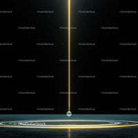 Futuristic Light Beam and Glowing Sphere in Dark Space