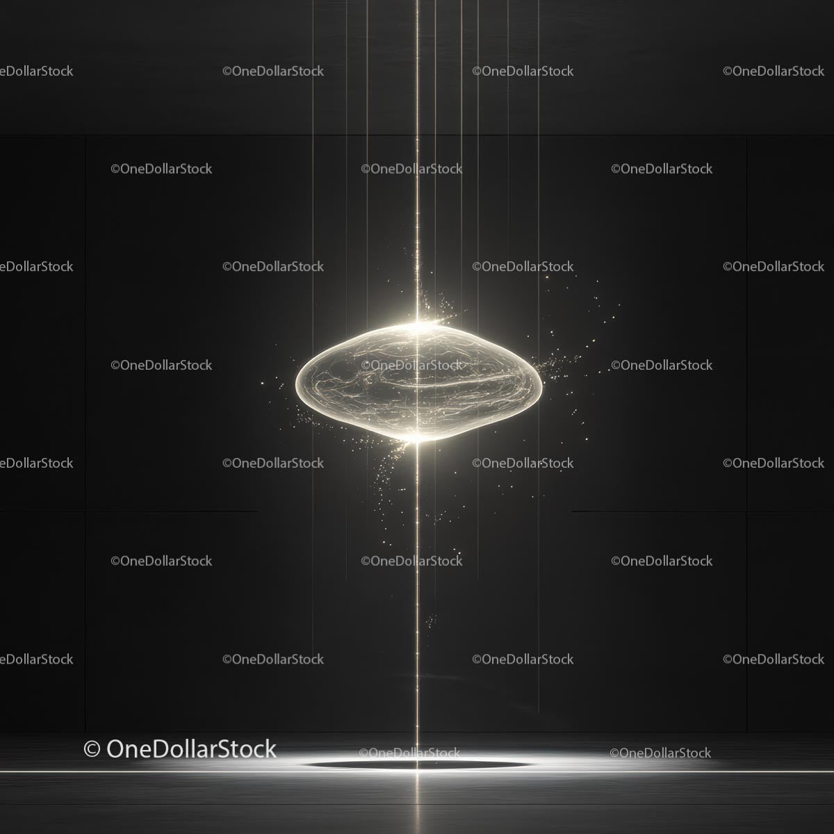 Futuristic Glowing Orb in Minimalistic Dark Setting