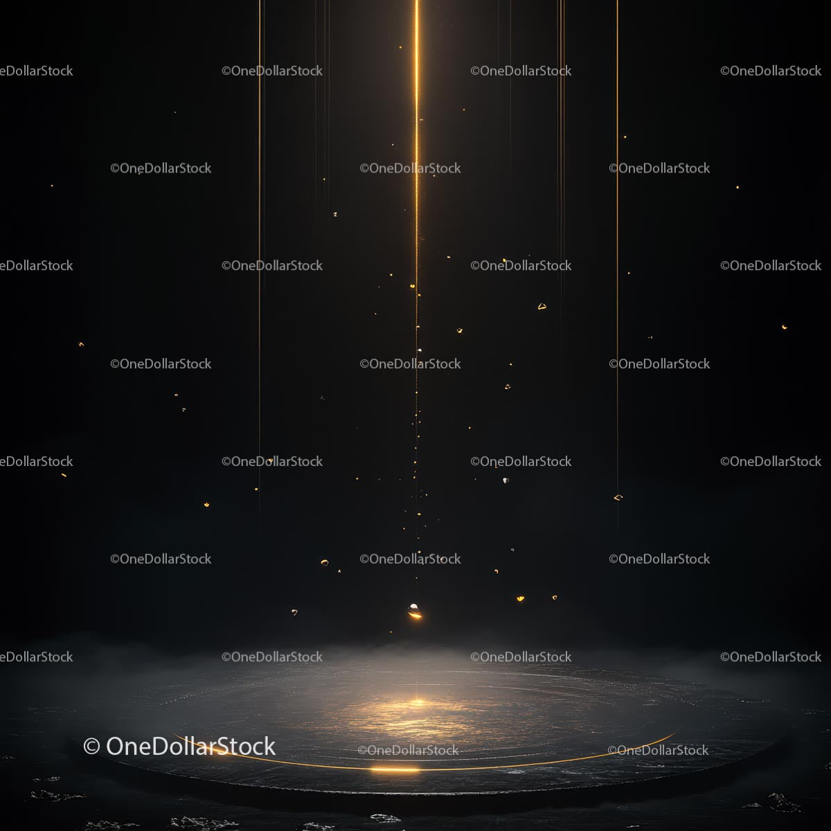 Mystical Golden Beam in Dark Setting