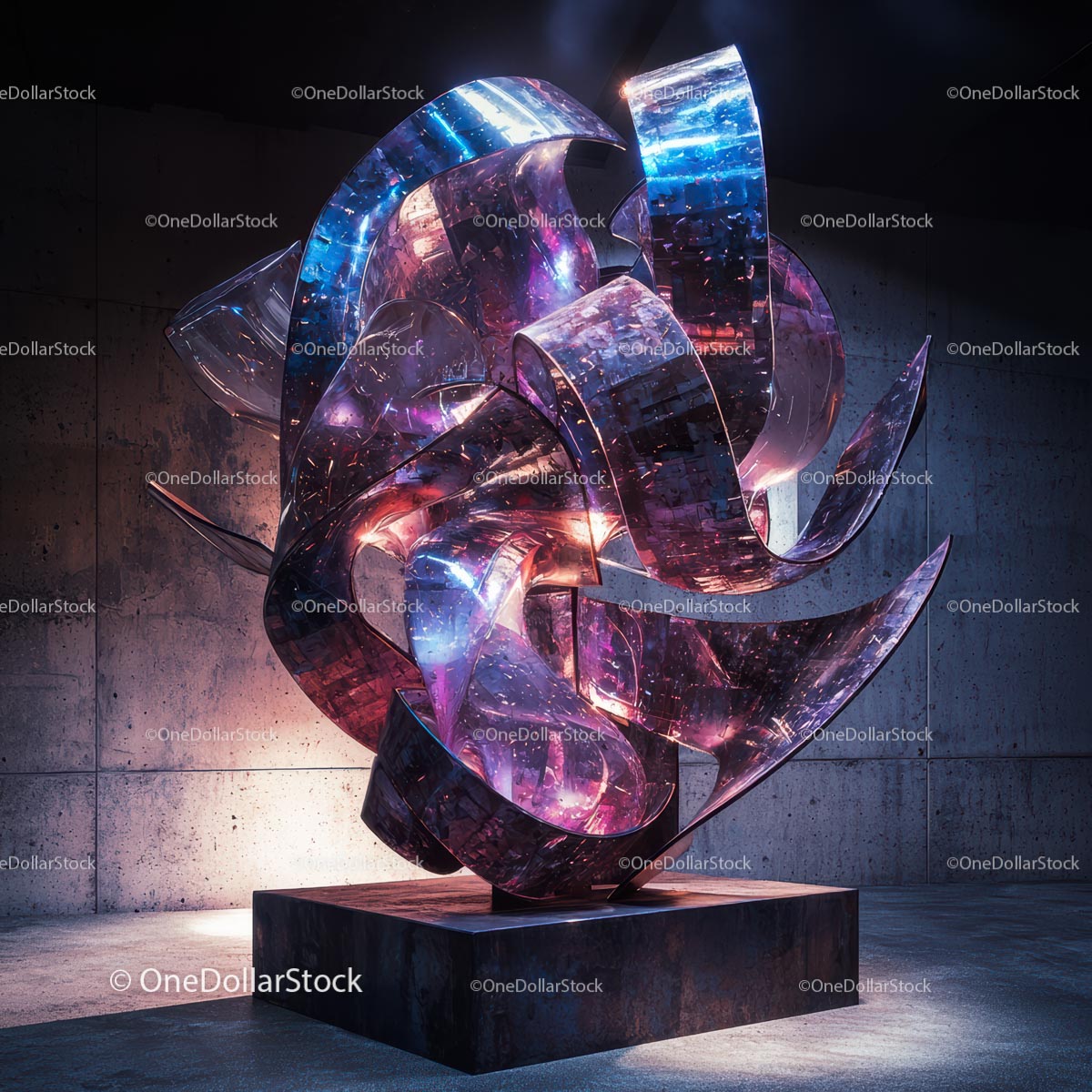 Abstract Metal Sculpture in Contemporary Art Gallery