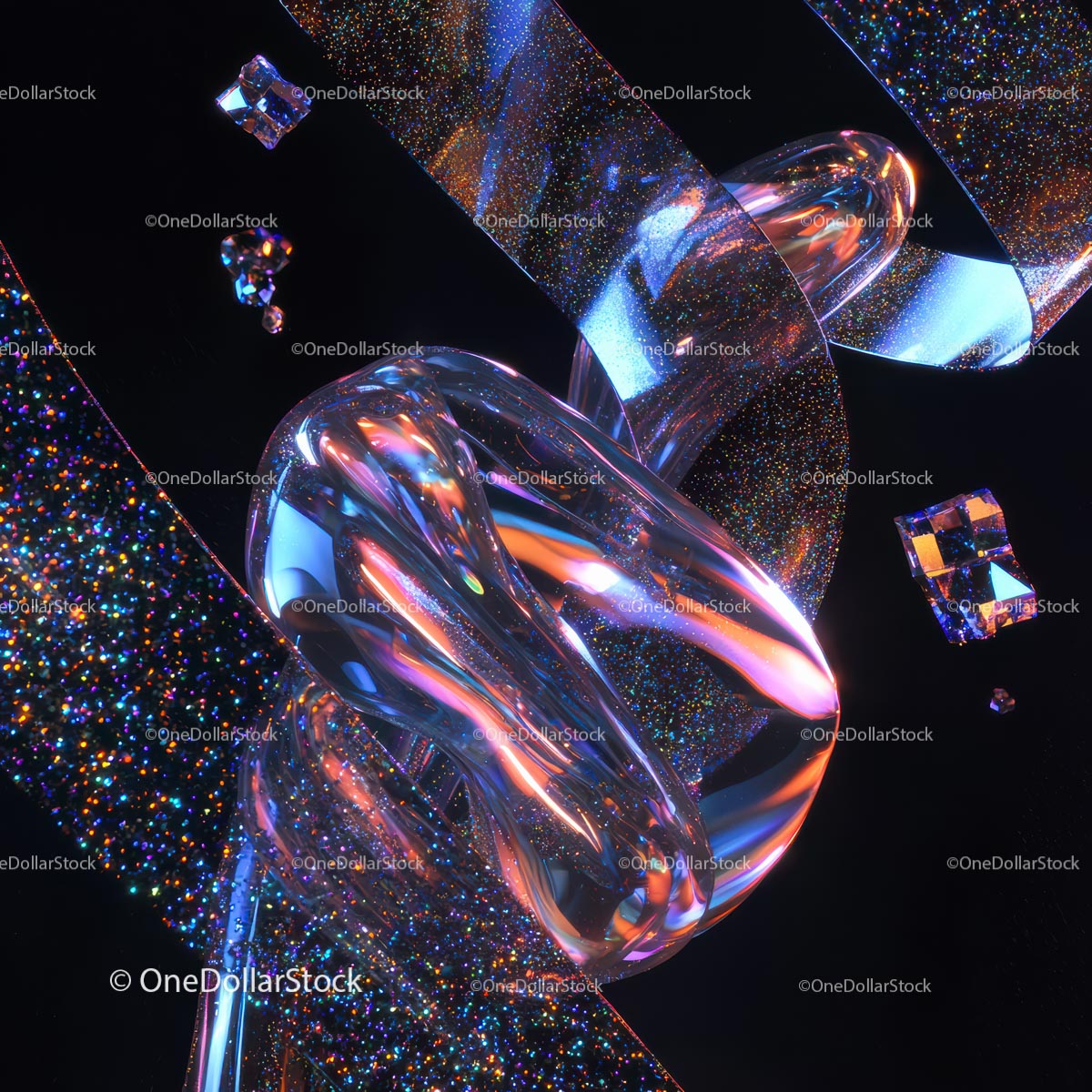 Futuristic Abstract Art with Iridescent Textures