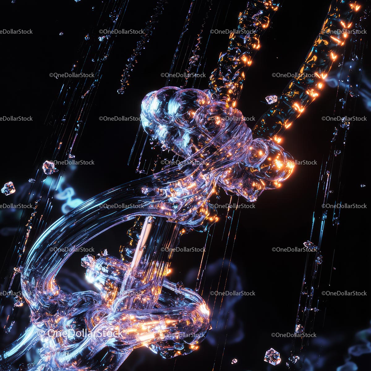 Futuristic Glowing Abstract Structure