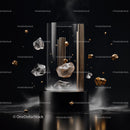 Elegant Abstract Sculpture with Gold and Crystal Elements