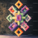 Vibrant Geometric 3D Art with Symmetrical Design