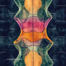 Vibrant Multicolored Fabric Art with Stitched Seams