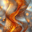 Elegant Silky Fabric with Glitter and Orange Glow