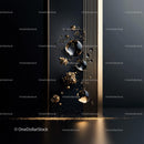 Luxurious Abstract Art with Black and Gold Accents