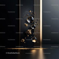 Luxurious Abstract Art with Black and Gold Accents