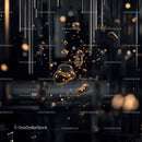 Golden Bubbles in Dark Abstract Setting
