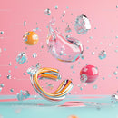 3D Abstract Composition with Glossy Bubbles and Vibrant Colors