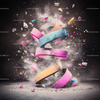 Vibrant Swirling Ribbons in Dynamic Abstract Art