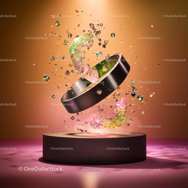 Floating Ring and Crystals with Mystical Vibrance