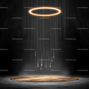 Abstract Halo Light Installation in Dark Minimalist Setting