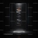 Futuristic Glowing Spiral in Dark Abstract Space