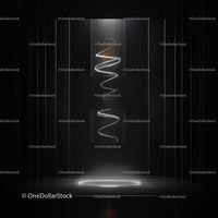 Futuristic Glowing Spiral in Dark Abstract Space