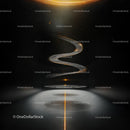 Futuristic Glowing Spiral in Dark Abstract Space