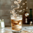 Refreshing Fizzy Beverage with Ice and Bubbles