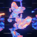 Futuristic Abstract with Neon Blue and Orange Glows