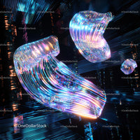 Holographic Neon Abstract with Vibrant Light Streaks