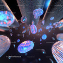 Futuristic 3D Rendering of Glowing Particles in Motion