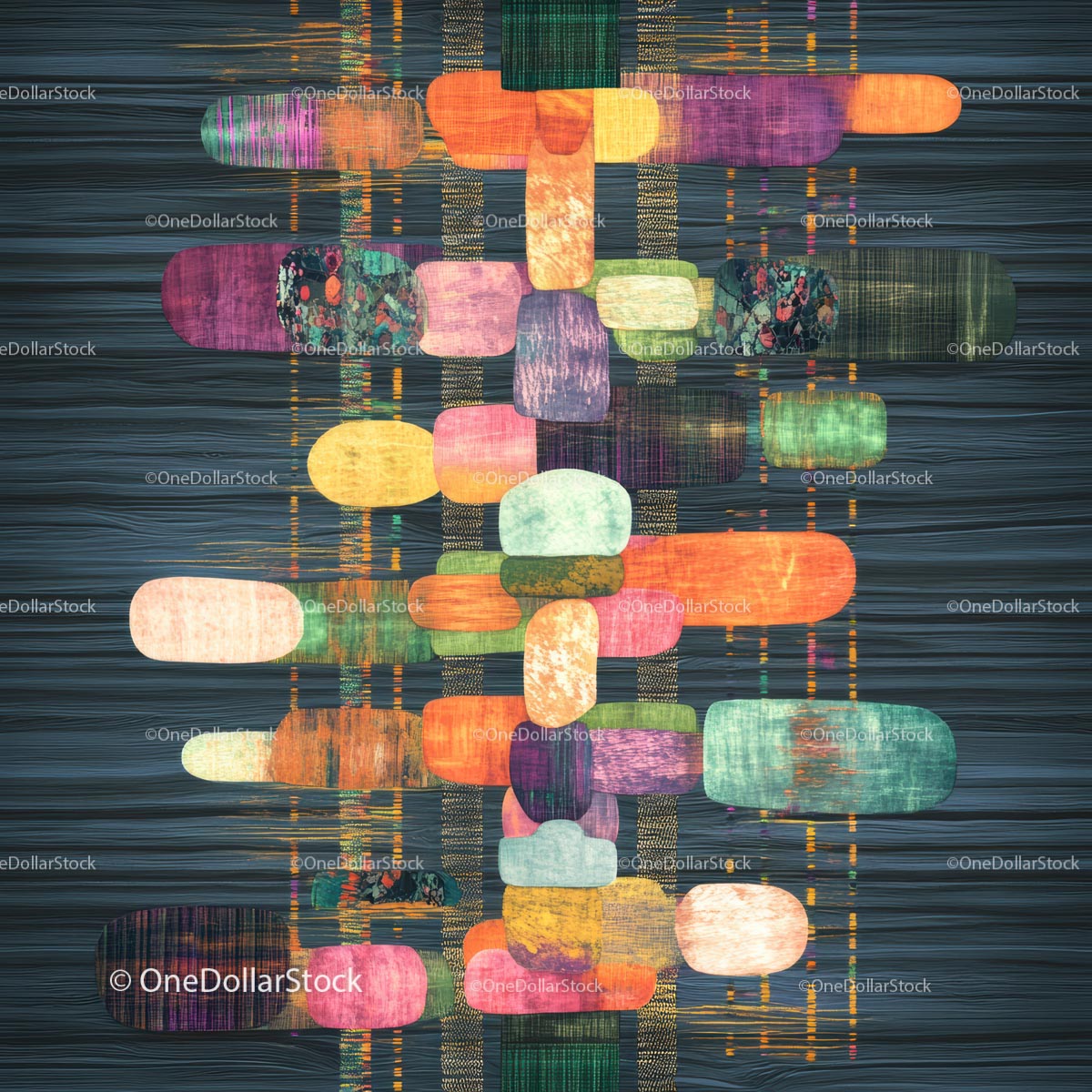 Vibrant Geometric Abstract Art with Bold Colors