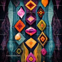 Vibrant Geometric Tapestry with Colorful Patterns