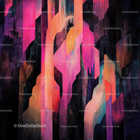 Vibrant Abstract Painting with Dripping Colors