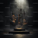 Elegant Industrial Lighting in Black and Gold