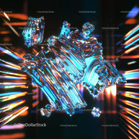 Futuristic Abstract Sculpture with Vibrant Lighting