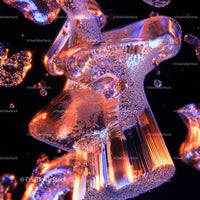 Abstract Glass Bubble with Orange and Blue Light Effects